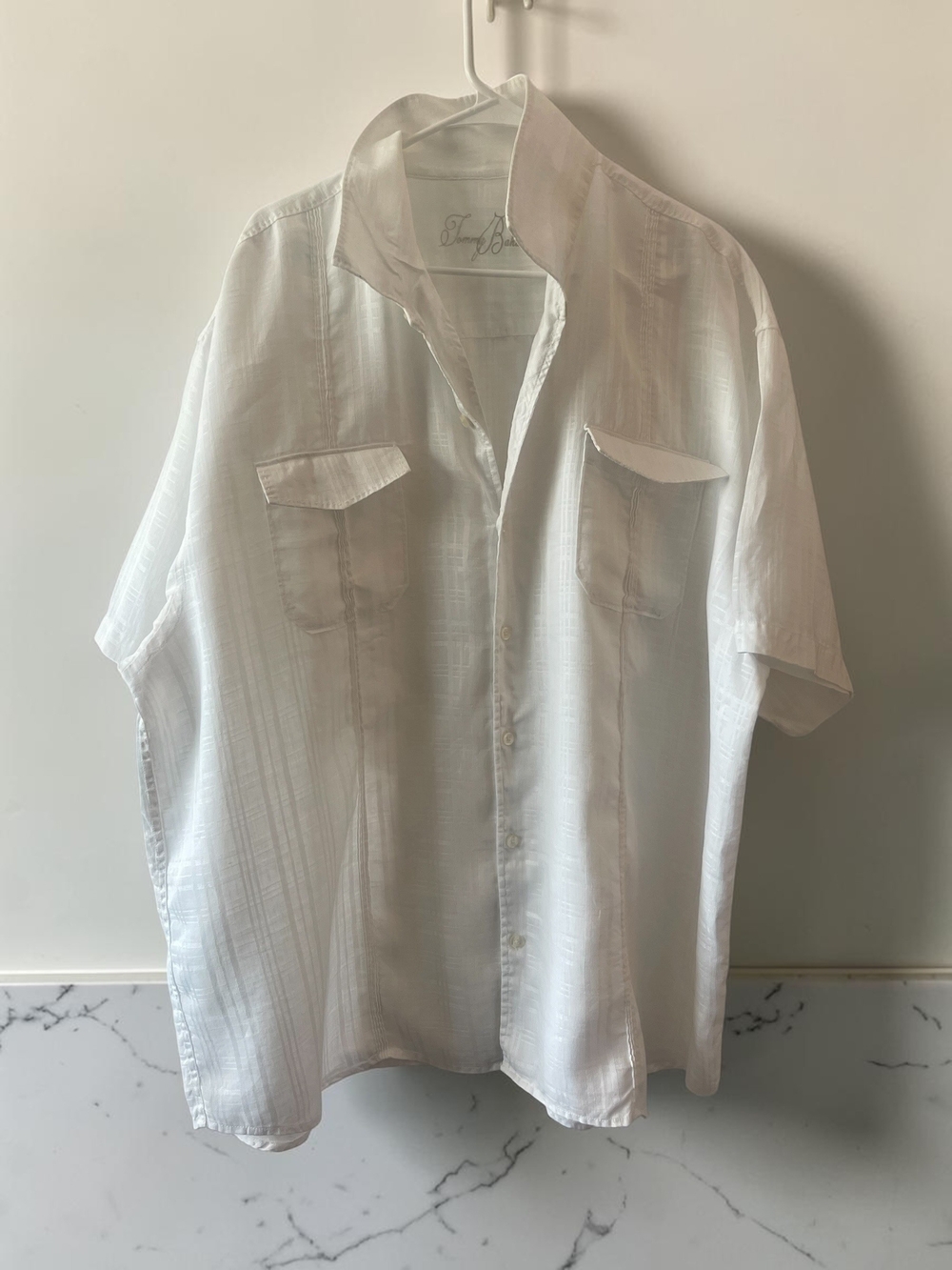 Tommy Bahama White 100% Linen Camp Shirt Mens XXL Short Sleeve Button Up